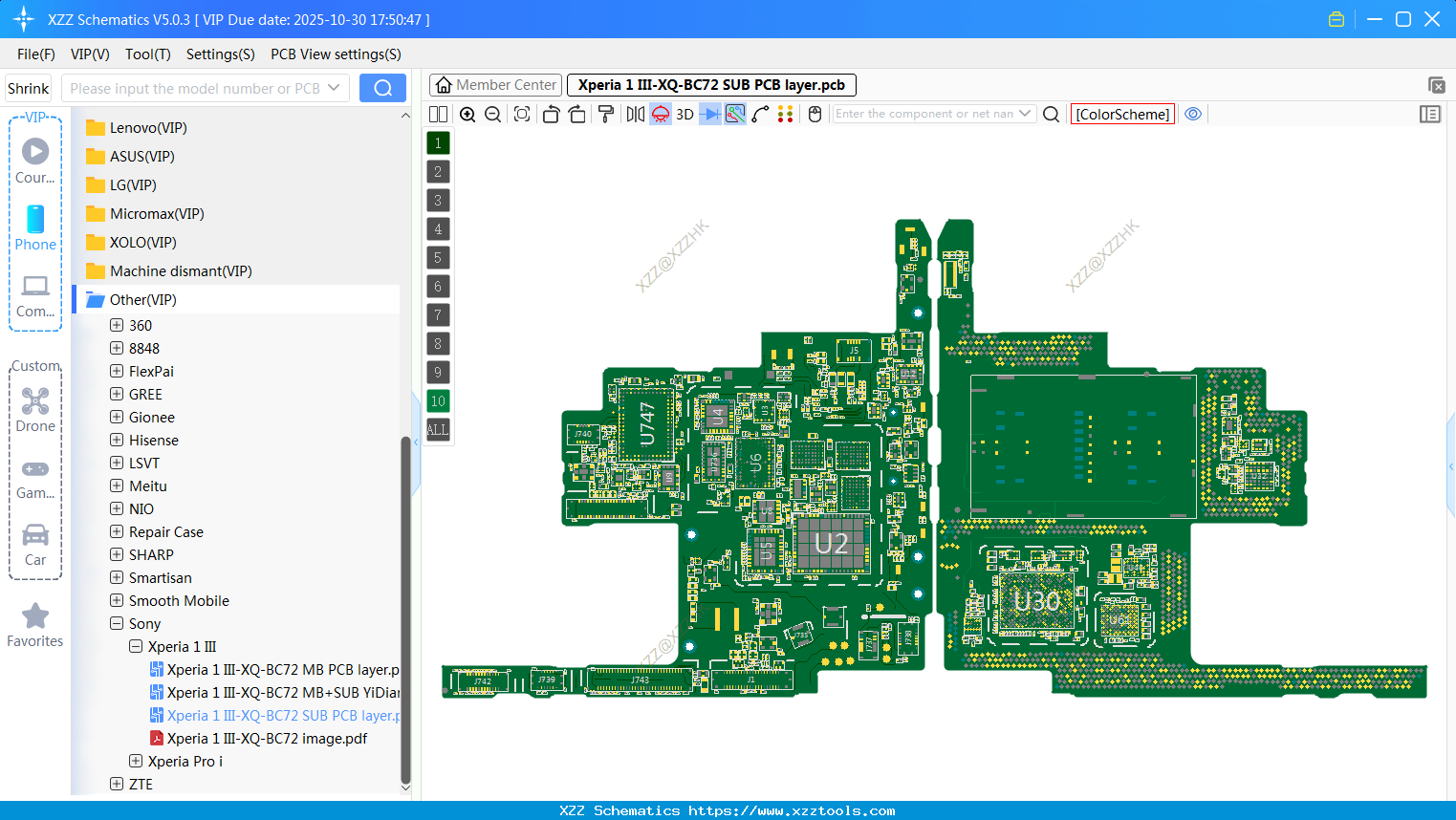 Xperia 1 III-XQ-BC72 SUB PCB Layer